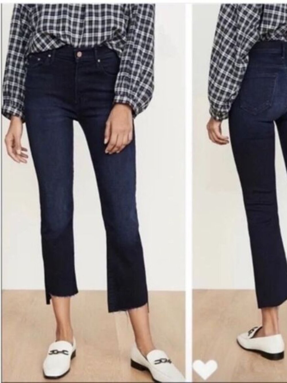 MOTHER The Insider Crop Step Jeans Fray in After Party Size 25